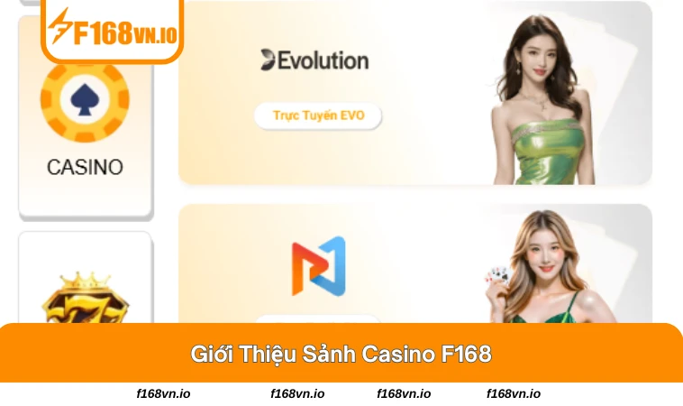 Casino F168 1 Giao diện sảnh với dealer trực tiếp chuyên nghiệp và thân thiện