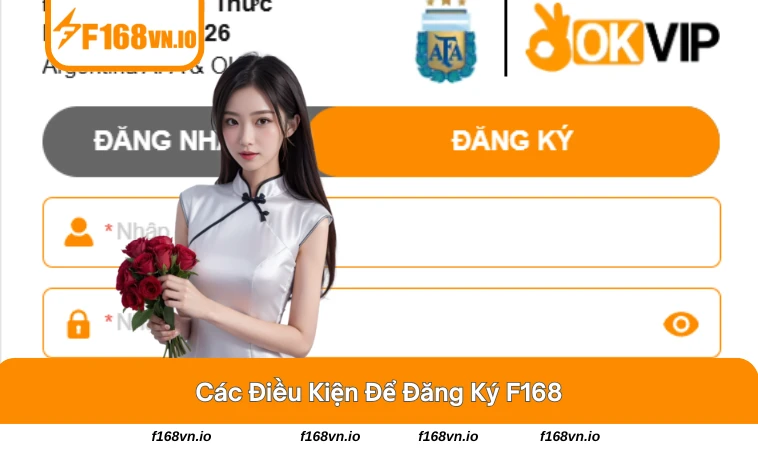 Giao diện đăng ký thành viên chính thức tại F168