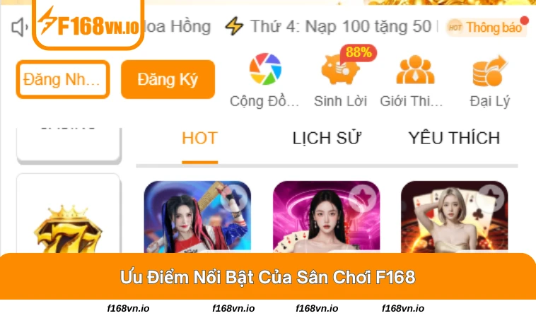 Giới Thiệu F168 2 F168 luôn mang lại bảo mật và giao dịch nhanh cho người dùng