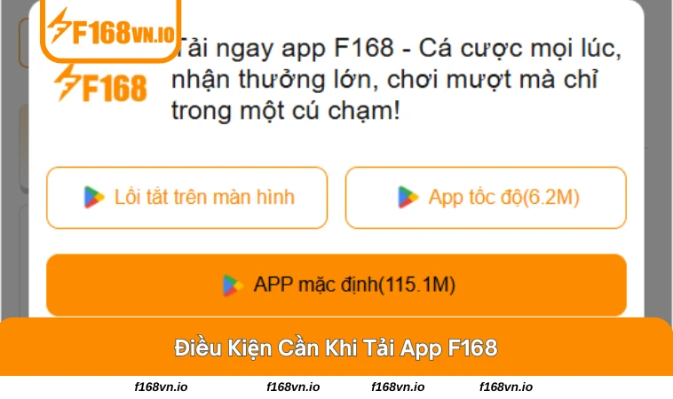 Yêu cầu về thiết bị và mạng khi tải F168